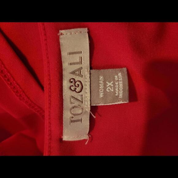 Roz & Ali 2X red stretch sleeveless top - Picture 3 of 5